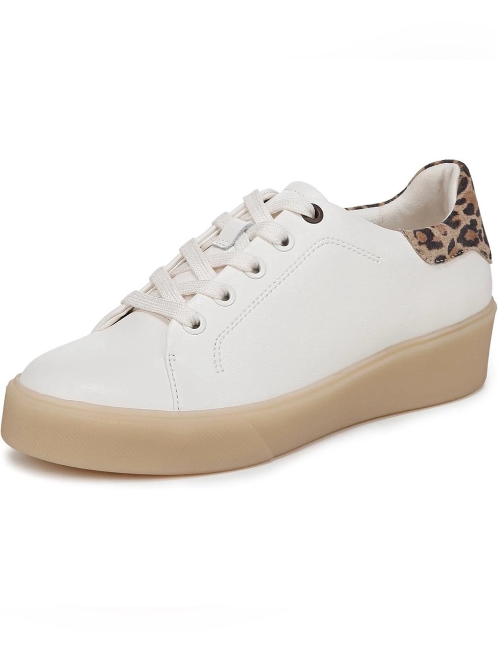 Naturalizer Women’s White Low-Top Sneaker with Tan Sole